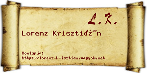 Lorenz Krisztián névjegykártya