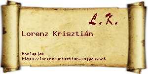 Lorenz Krisztián névjegykártya